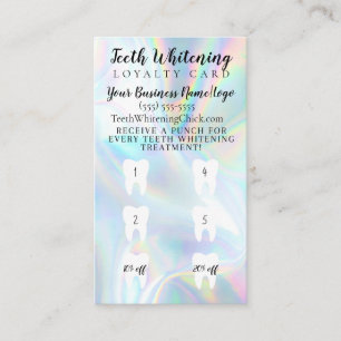 Teth Whitening Loyalty-rabattkort Visitkort
