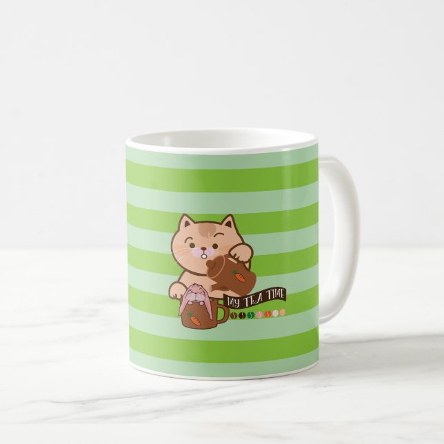 tetid för katt och kanin kaffemugg (Framsida höger)