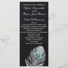 Tetlängd för Chalkboard-bröllopsprogram Program