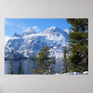 Teton bergskedjaaffisch poster