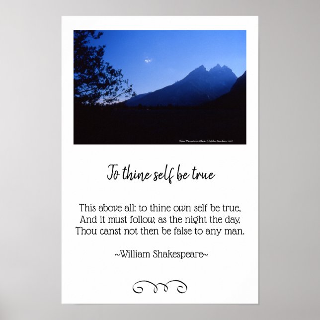 Teton Mountains Silhouette Photo Poster (Framsidan)