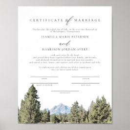 TETON National Park Giftermål Certificate Keepsaké Poster
