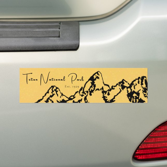 Teton National Park Gult Bumper Sticker Bildekal (På Bil)