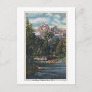 Teton National Park, WY - Twin Peaks View Vykort