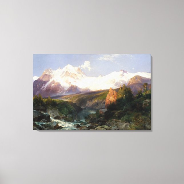 Teton Range av Thomas Moran Canvastryck (Framsida)