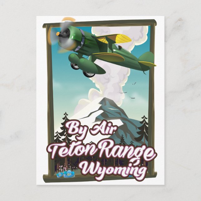 Teton Range Wyoming Flygresor affisch Vykort (Framsida)