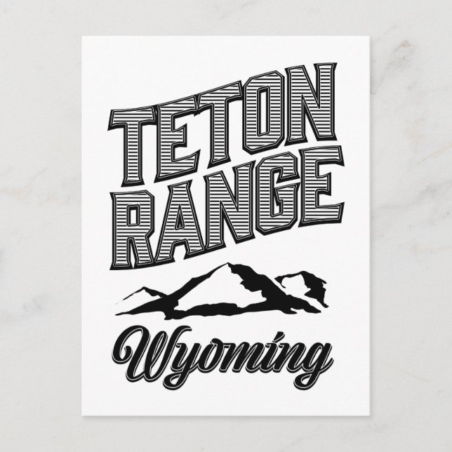 Teton Range, Wyoming Vykort (Framsida)