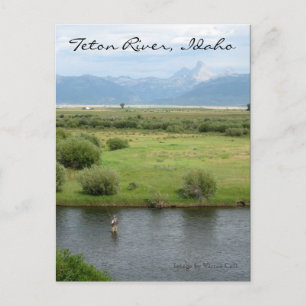 Teton River, Idaho Fiskarpostkort Vykort