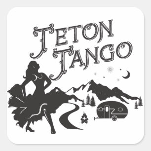 Teton Tango Sticker Fyrkantigt Klistermärke