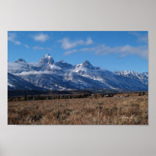 Tetonbergen i Kanvastrycket Westerna USA Poster
