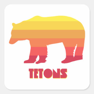 Tetons Bear Fyrkantigt Klistermärke