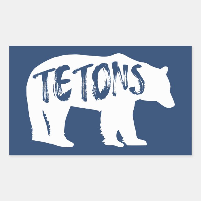 Tetons Bear Rektangulärt Klistermärke (Framsida)