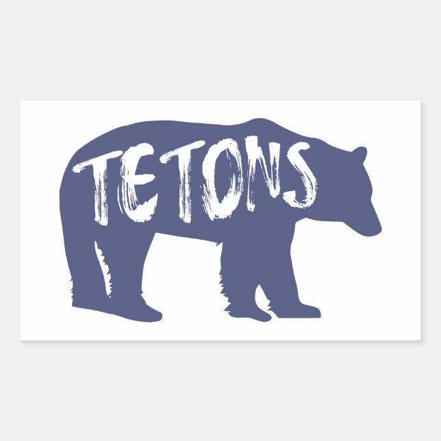 Tetons Bear Rektangulärt Klistermärke (Framsida)