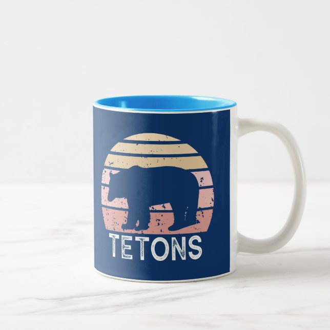Tetons Retro Bear Två-Tonad Mugg (Höger)