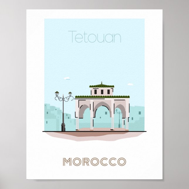 Tetouan-affisch för stadsresor - Marockos reseaffi Poster (Framsidan)