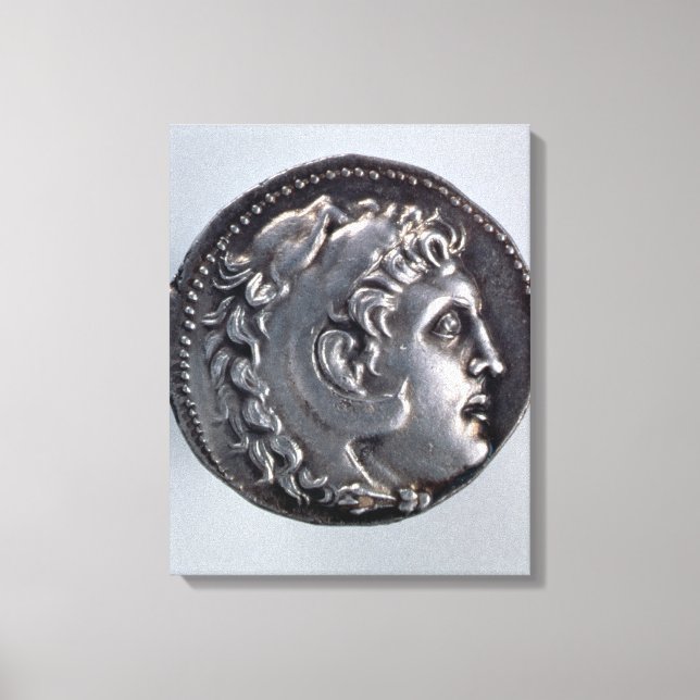 Tetradrachma som skildrar Alexander Underbaren Canvastryck (Framsida)