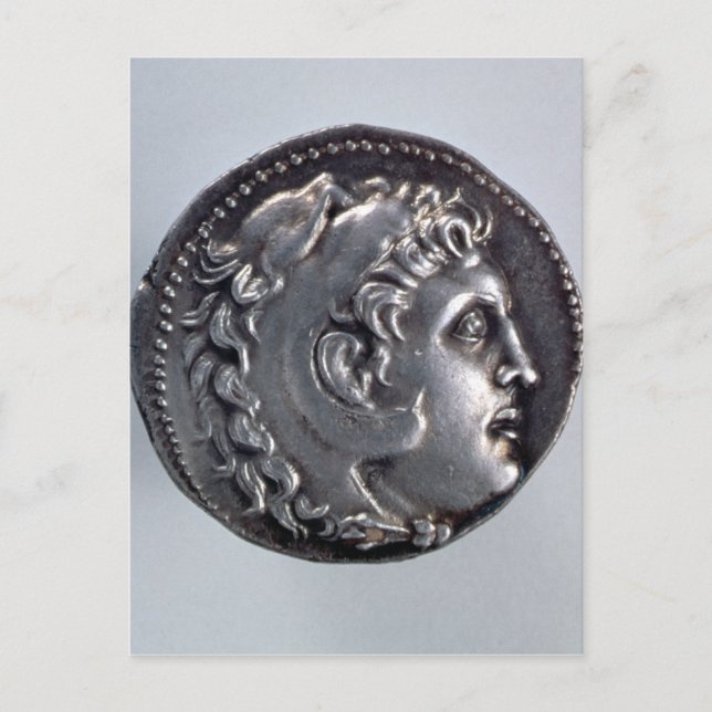 Tetradrachma som skildrar Alexander Underbaren Vykort (Framsida)