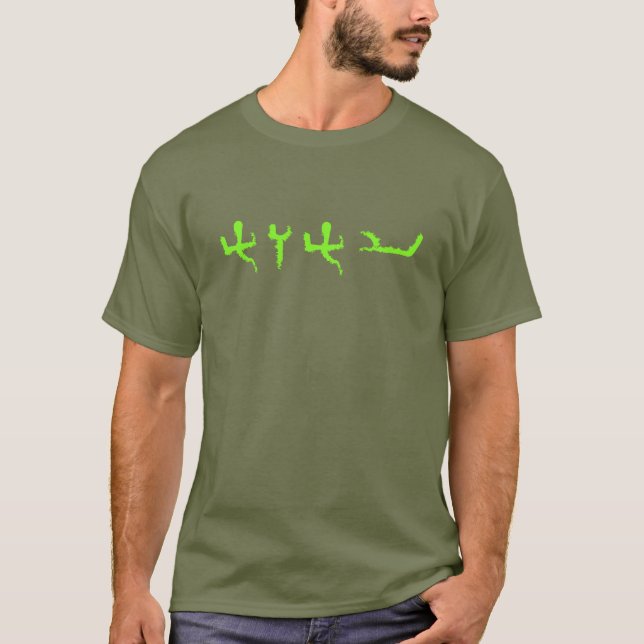 Tetragrammaton Modern Paleo Hebrew Grönt Lettering T Shirt (Framsida)