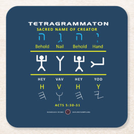 Tetragrammaton YHVH Underlägg Papper Kvadrat