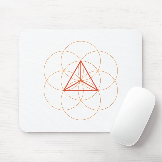Tetrahedron Helig Geometry Mouse Pad - Red Orange Musmatta (Med mus)