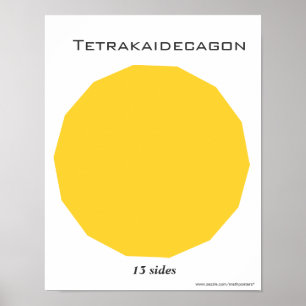 Tetrakaidecagon affisch av polygonen