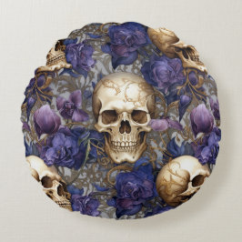 Tétricas calaveras de toques dorados rund kudde