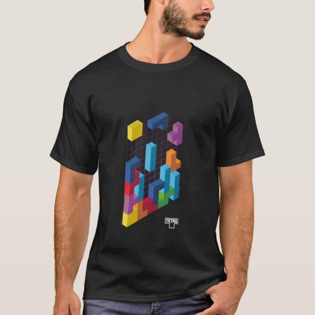 Tetris 3D-spel T Shirt (Framsida)