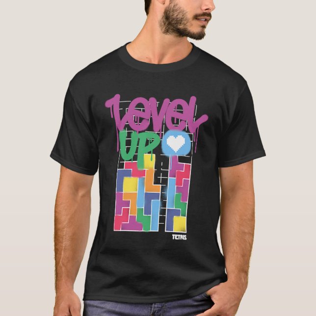 Tetris-nivå upp t shirt (Framsida)