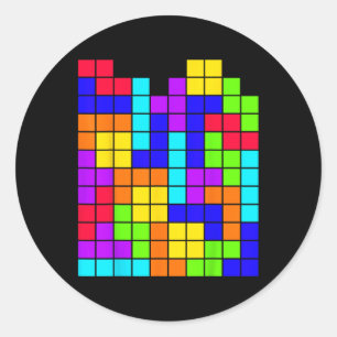 Tetrominoes Block Puzzle Video Game Math Teacher G Runt Klistermärke
