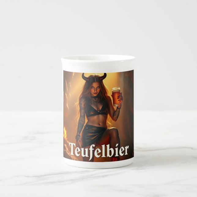 Teufelbier: straight from hell benporslin mugg (Framsidan)