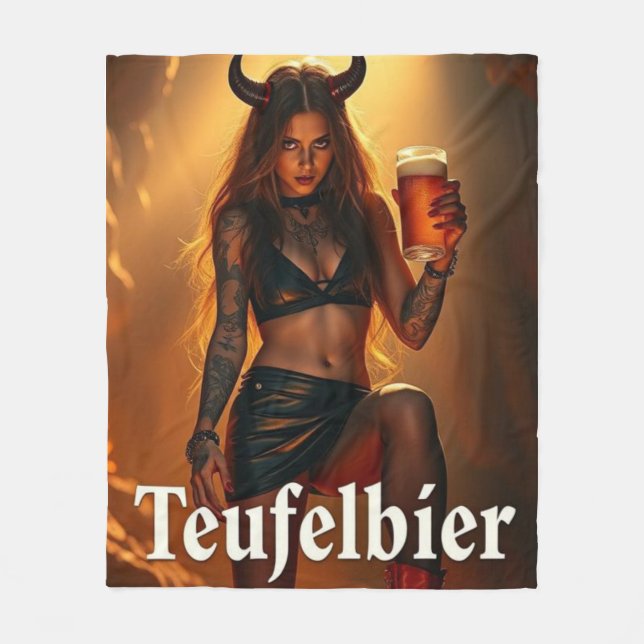 Teufelbier: straight from hell fleecefilt (Framsidan)