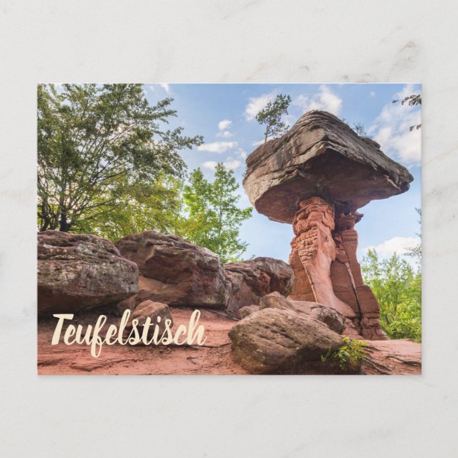 Teufelstisch Hinterweidenthal Pfalz Tyskland gåva Helg Vykort (Framsida)