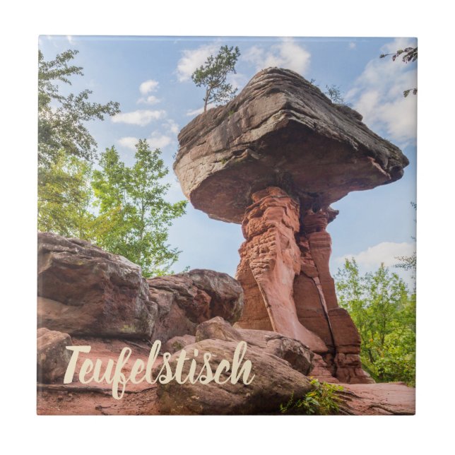 Teufelstisch Hinterweidenthal Pfalz Tyskland gåva Kakelplatta (Framsidan)