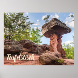 Teufelstisch Hinterweidenthal Pfalz Tyskland gåva Poster