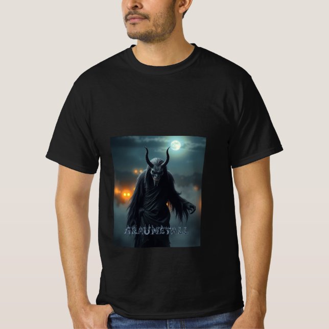 Teuflisch und mit langem Fell Teufel Graumetall T Shirt (Framsida)