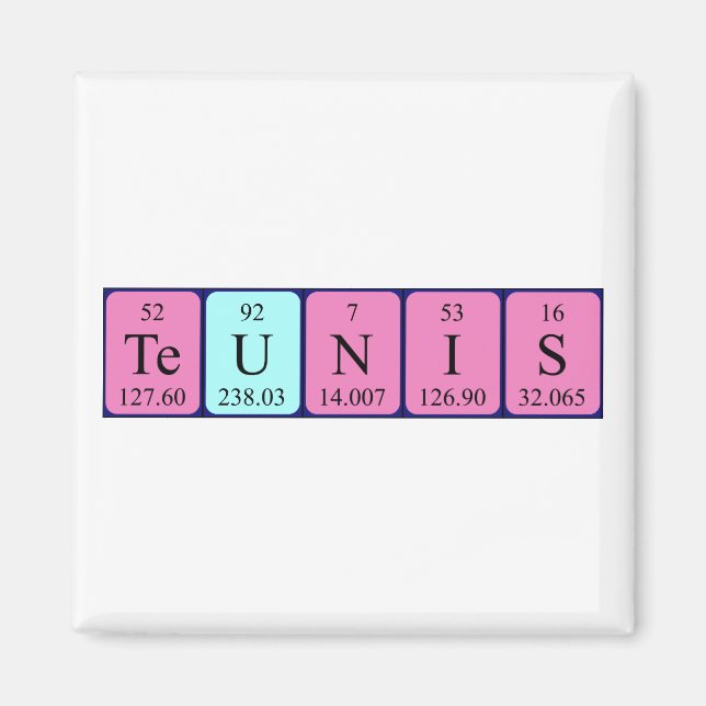 Teunis periodiska magnet bord namn (Framsidan)