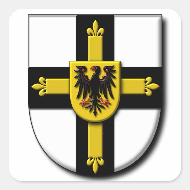 Teutonic Knight Fyrkantigt Klistermärke (Framsida)
