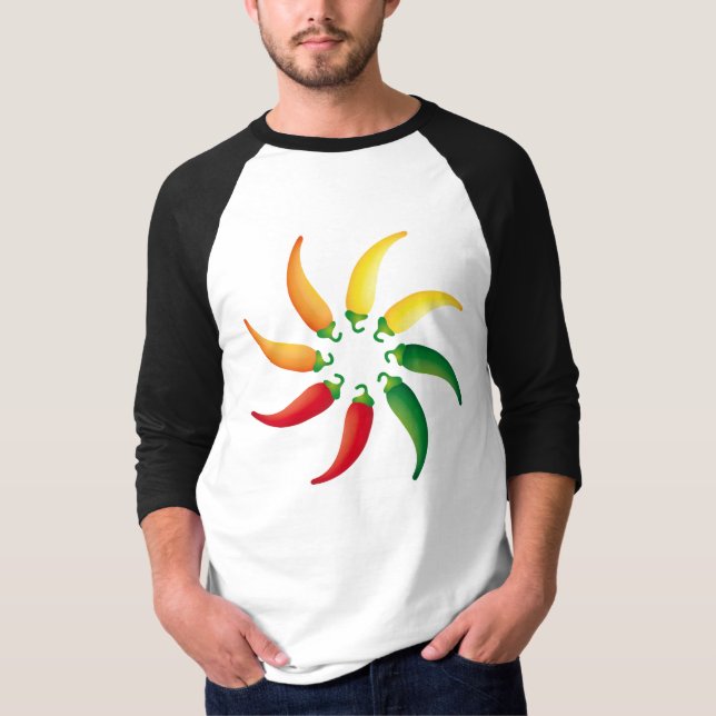 Tex Mex för hettpepparChilis Southwest peppar Tee Shirt (Framsida)