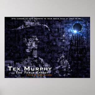 Tex Murphy och Teslaen verkställer affisch [28"