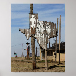 Tex och Texas Sign Poster