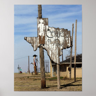 Tex och Texas Steakhouse Sign Poster