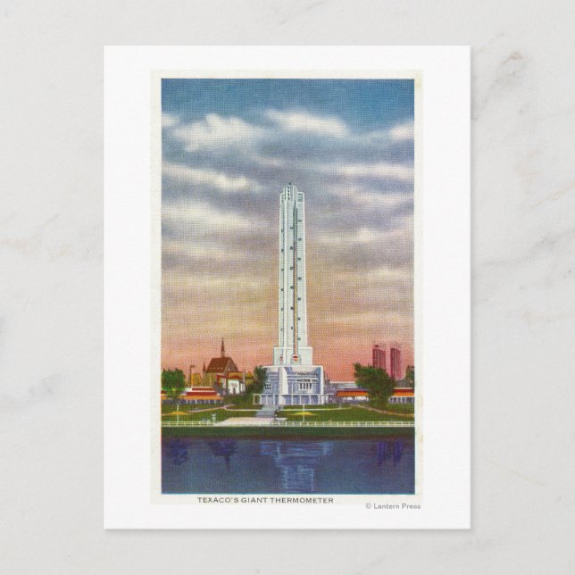 Texacos giant Thermometer Vykort (Framsida)