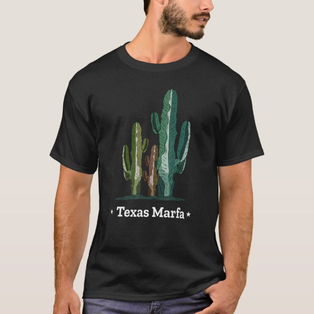 Texan Desert Cactus och Texas Marfa T Shirt (Framsida)