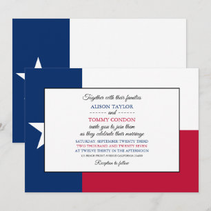 Texan Flagga, Flagga Texas Bröllop Inbjudningar