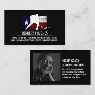 Texan Flagga, Hockey Player, Hockey Coach Photo Visitkort