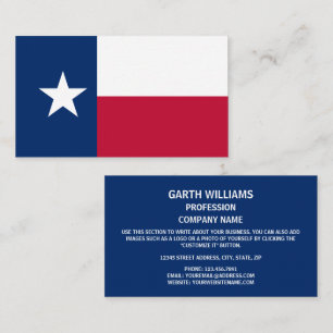 Texan Flagga, Texas Flagga Visitkort