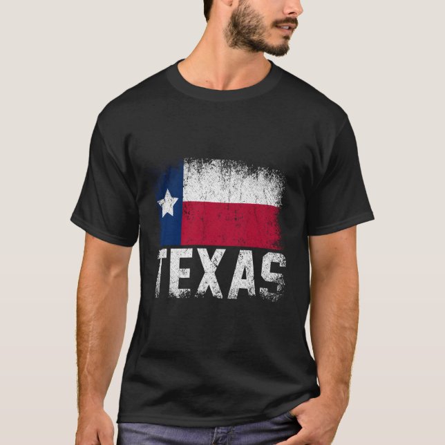 Texan Flagga Texas T Shirt (Framsida)