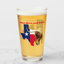 Texan, född och upphöjd, ölglas glaskopp