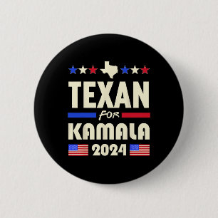 Texan för Kamala 2024 Patriotiska Demokrater Kampa Knapp