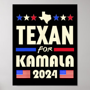 Texan för Kamala 2024 Patriotiska Demokrater Kampa Poster